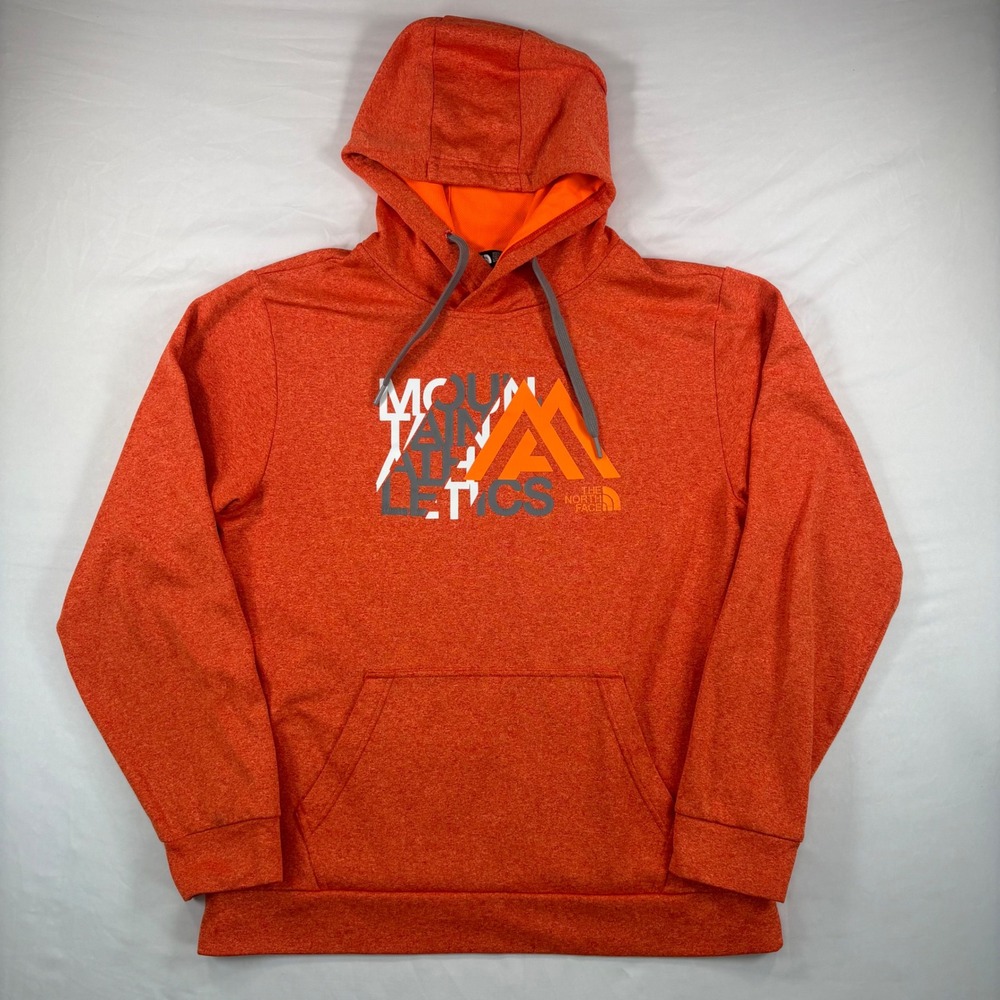 The North Face Hoodie‎ Mens Large Mountain Athletics Orange Heather Pullover - Picture 2 of 9